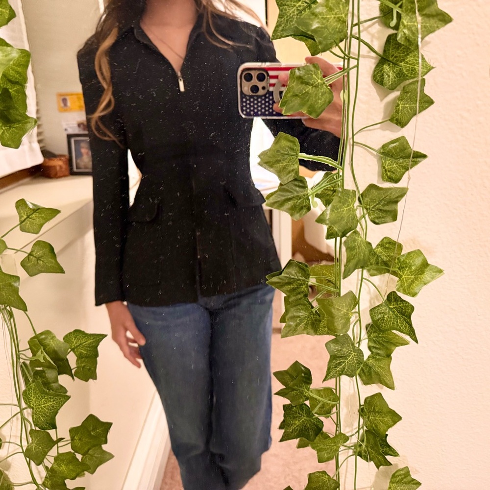 Ann taylor padded shoulder blazer